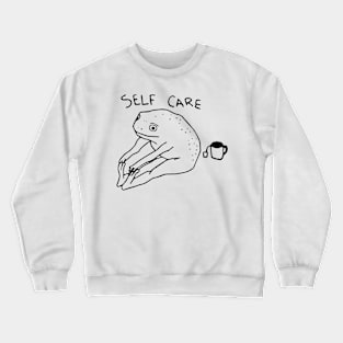 Self Care Frog Funny Frog Lover Crewneck Sweatshirt